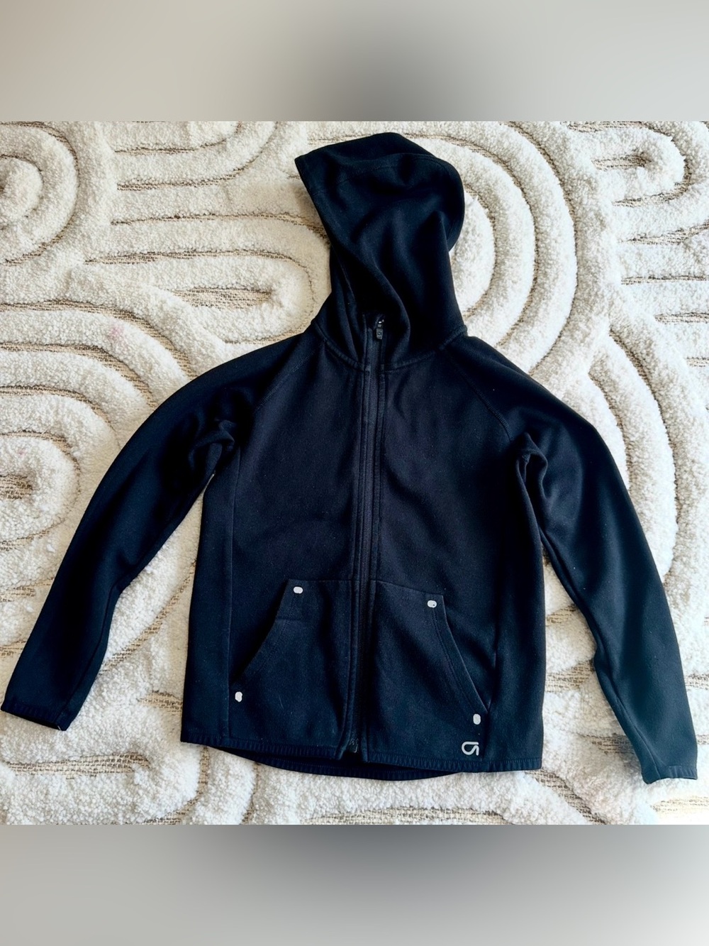 Boys Gap Fit Black Zipper Hoodie | Size 6/7